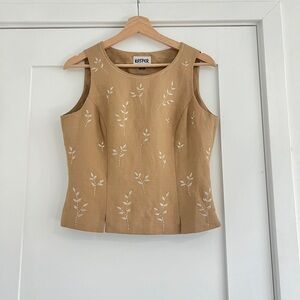 Kasper Tan Sleeveless Top